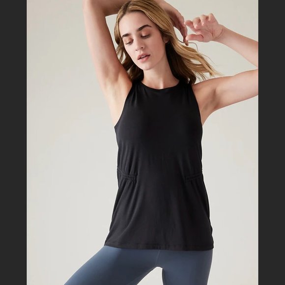NWT ATHLETA Air Out Cinch Tank - Black - Picture 1 of 7